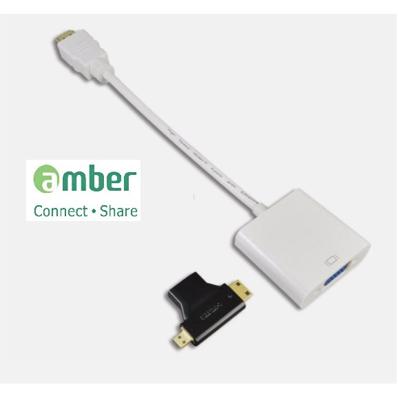 Amber HM-VGA2 Adapter HDMI To VGA + Mini HDMI And Micro HDMI