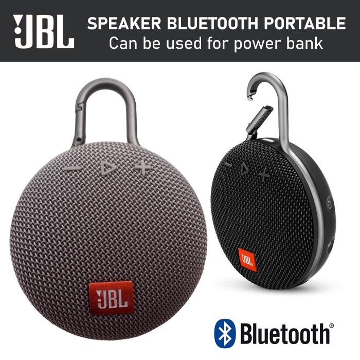 Jual Speaker Portable Bluetooth JBL CLIP 3 Waterproof With Powerbank