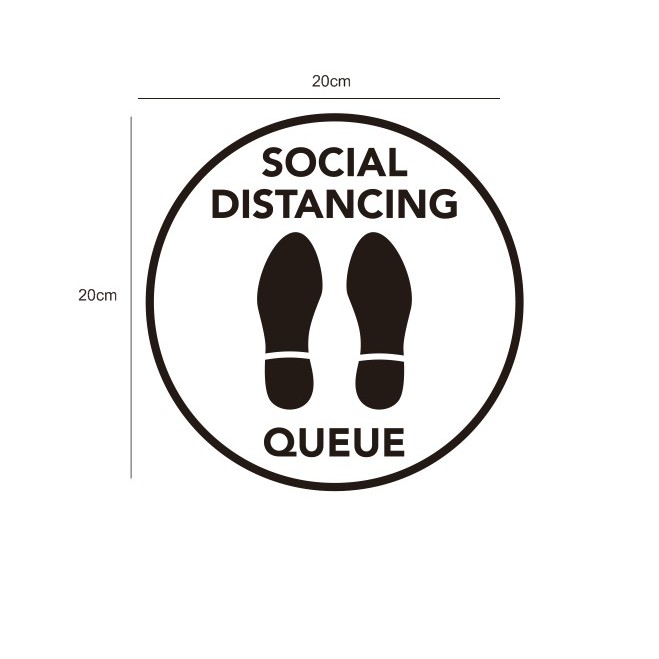 Variasi Tulisan Social Distencing Jaga Jarak Antrian Cutting Sticker