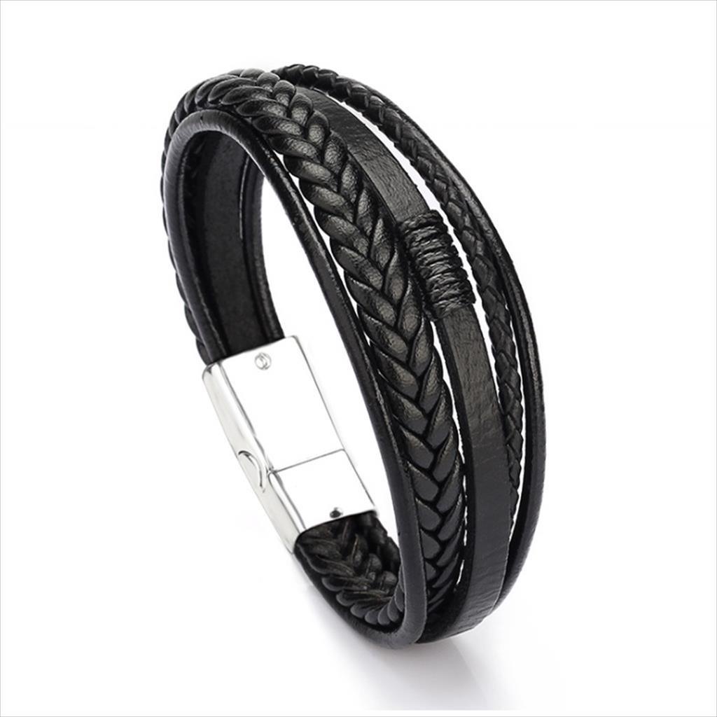 Gelang Kulit Pria Skmei Stainless Original Ukuran 18.5 ./ 20 CM 1906