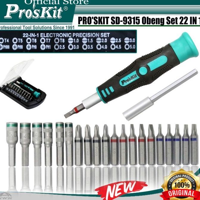 PROSKIT SD-9315 Obeng Set Presisi Screwdriver Set 22 IN1 HP iPhone ORI Ayo Beli