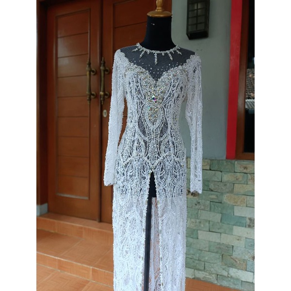 kebaya akad mewah full payet Jepang dan batu swarosky