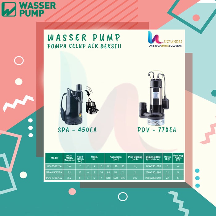 Pompa Celup WASSER SPA 450 EA | Auto Air Bersih