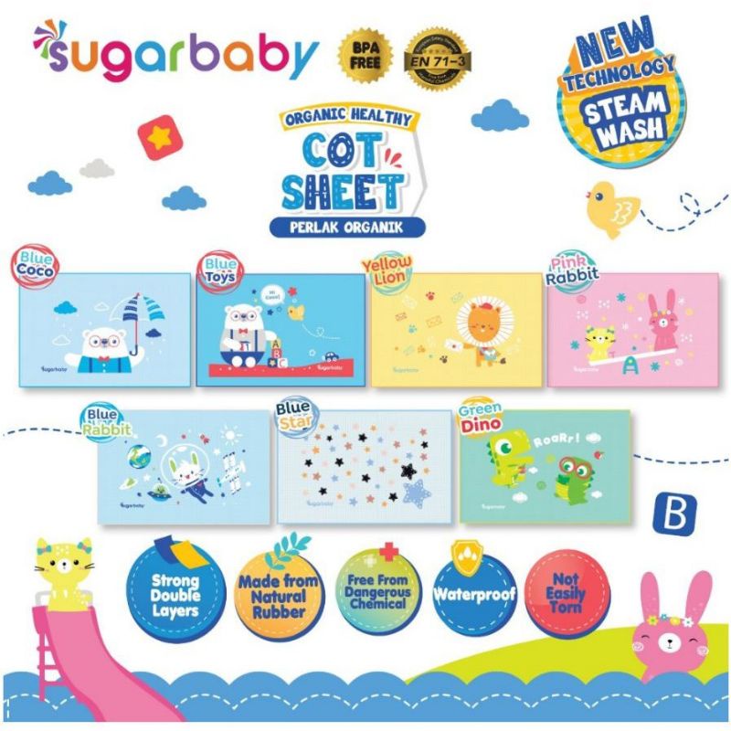 Sugar Baby Organic Healthy Cot Sheet Perlak