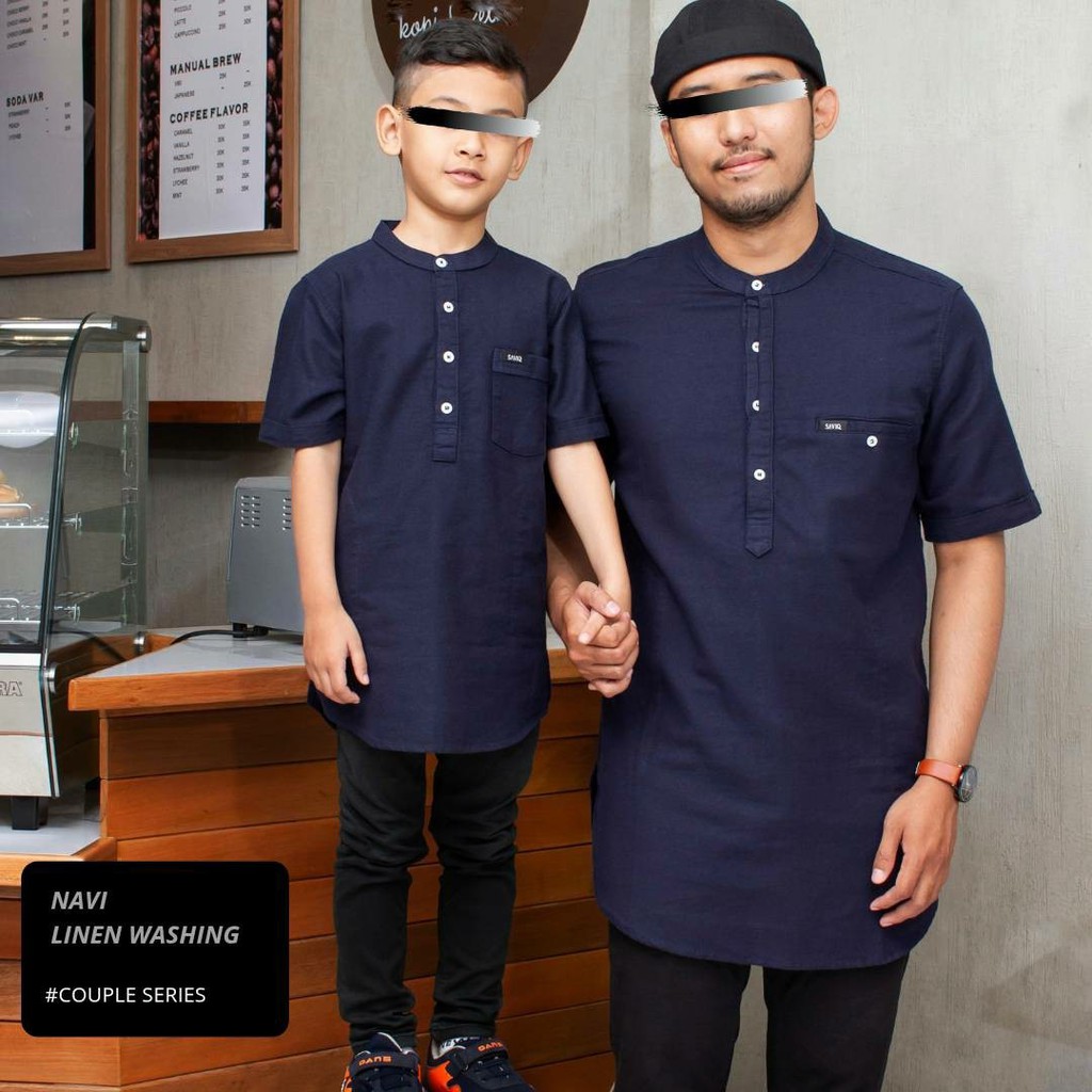 KOKO COUPLE ANAK DAN AYAH LENGAN PENDEK WARNA MAROON MUSTARD MOCCA NAVY UKURAN ANAK S M L XL