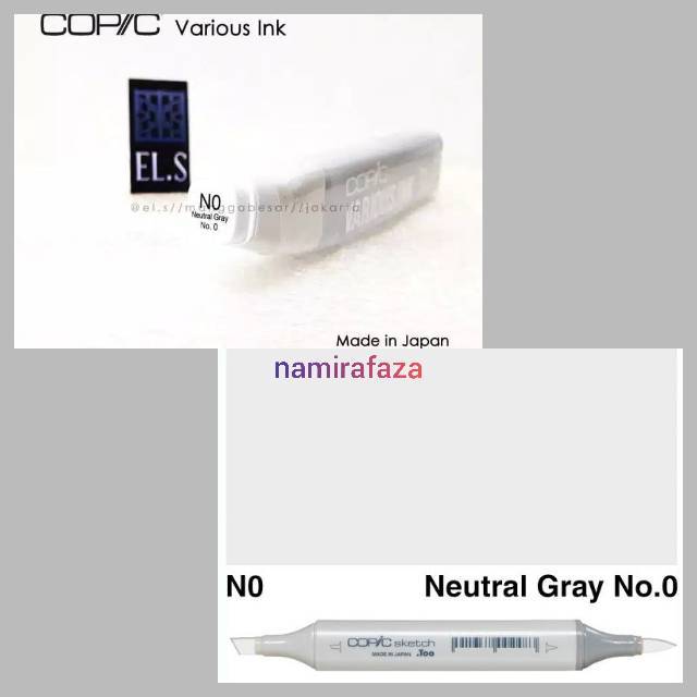 

WAJIB TANYA STOK! COPIC SKETCH MARKER VARIOUS INK COPIC REFILL No. 0 Neutral Gray ( CVI ) ISI REFIL