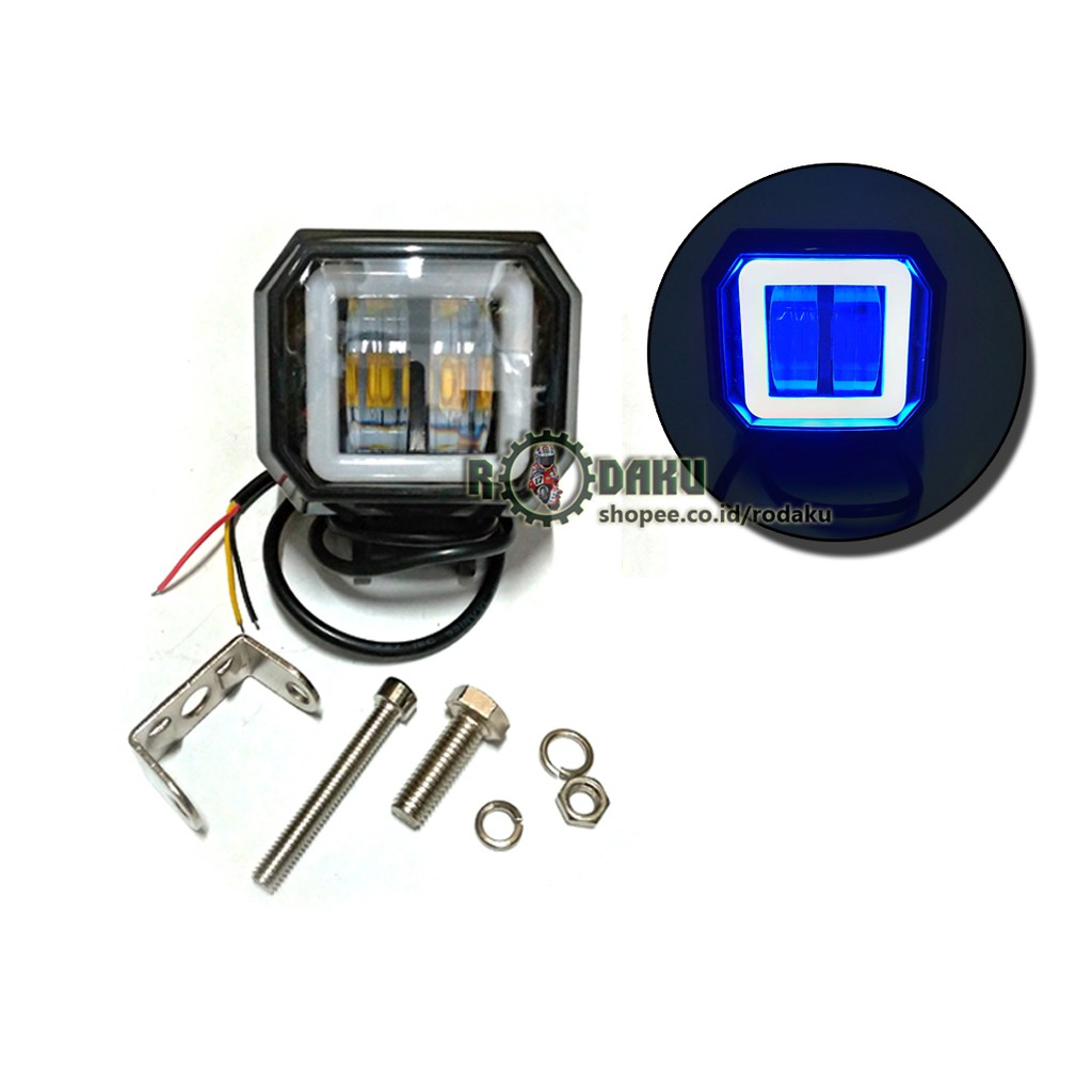 Lampu Tembak Sorot DAYMAKER MINI LED 2 MATA KOTAK BILED BILET LENSA 4D ANGEL EYE