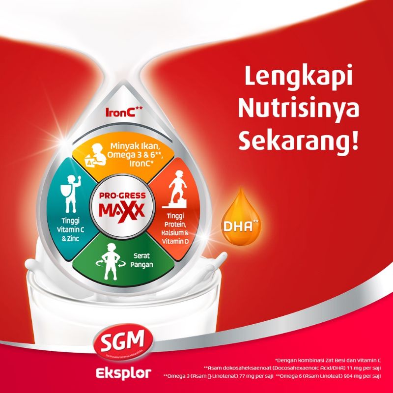 SGM Eksplor Belajar 3+ Pro-GressMaxx Madu, Vanila dan Coklat Susu Bubuk 400gr