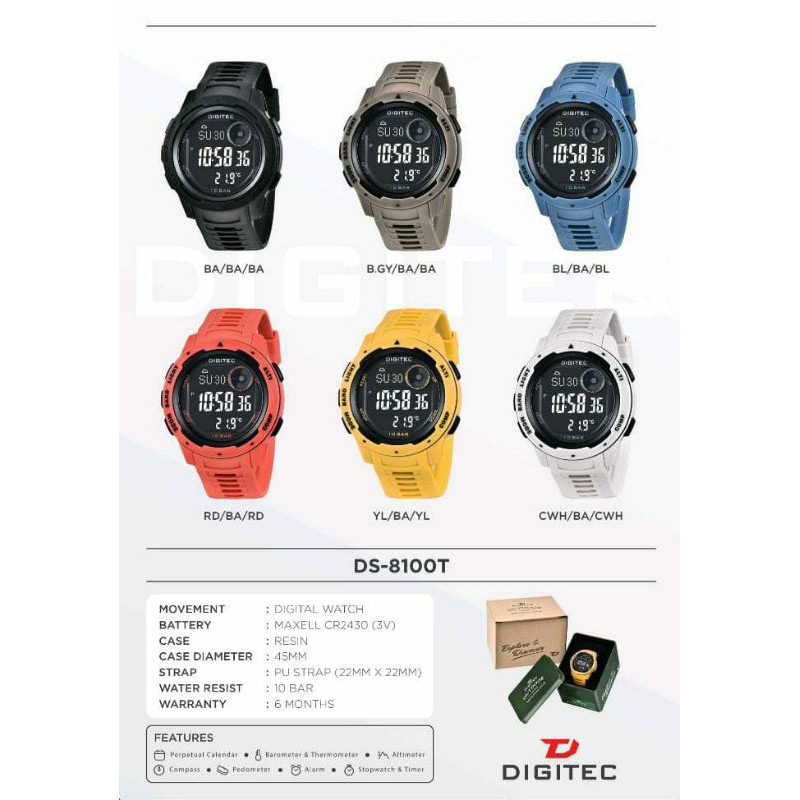 JAM OUTDOOR DG 8100 ANTI AIR JAM TERLARIS ORIGINAL DIGITEC 8100 JAM TERLARIS PRIA TAHAN AIR BERENANG