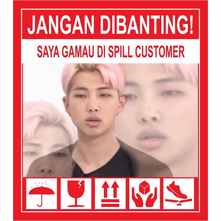 STIKER FRAGILE KPOP LUCU KOREA STIKER JANGAN DIBANTING-F