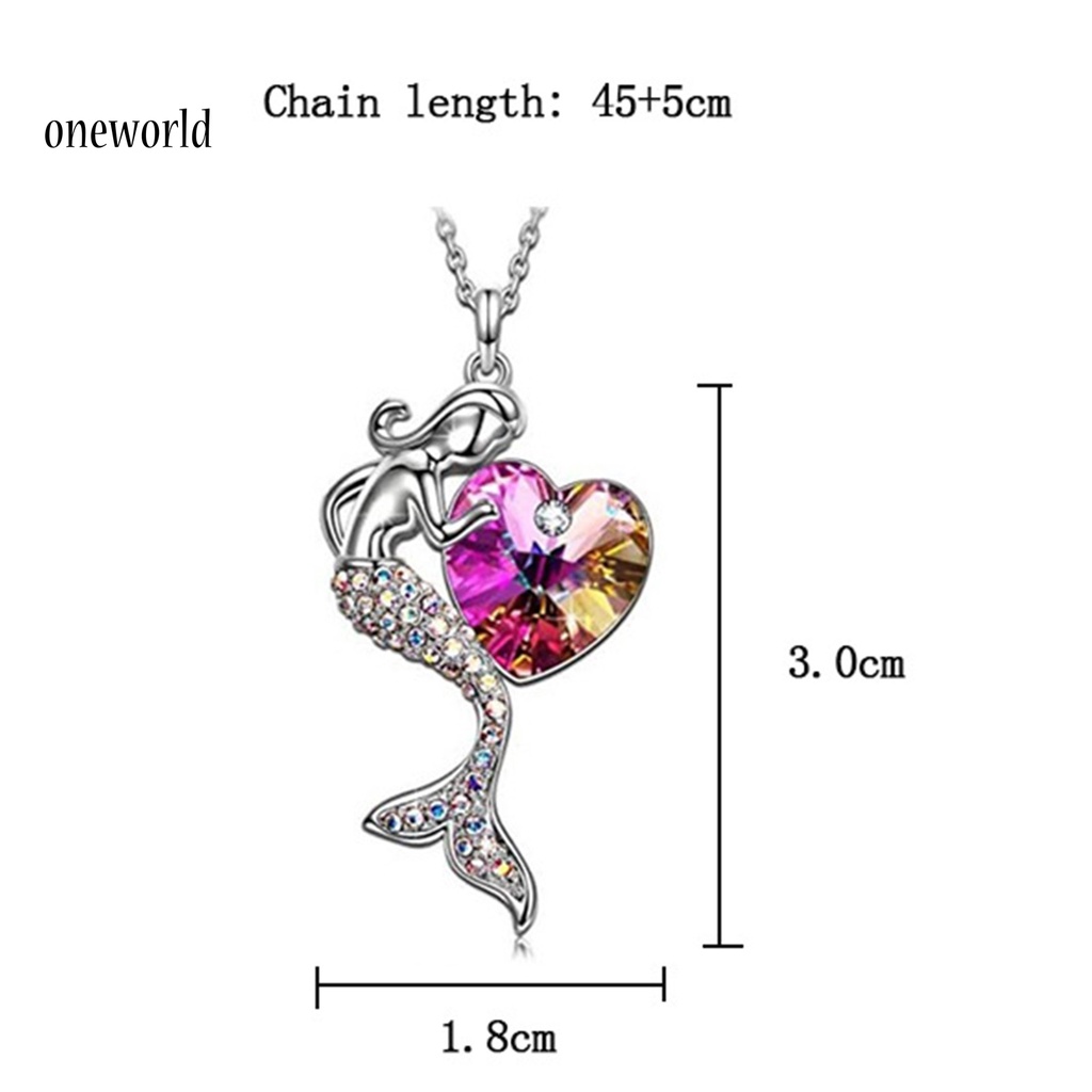 |Onwo Dress Mini Lengan Pendek Untuk Wanita| Kalung Klavikula Desain Hati Mermaid Aksen Kristal Imitasi Gaya Elegan Untuk Wanita