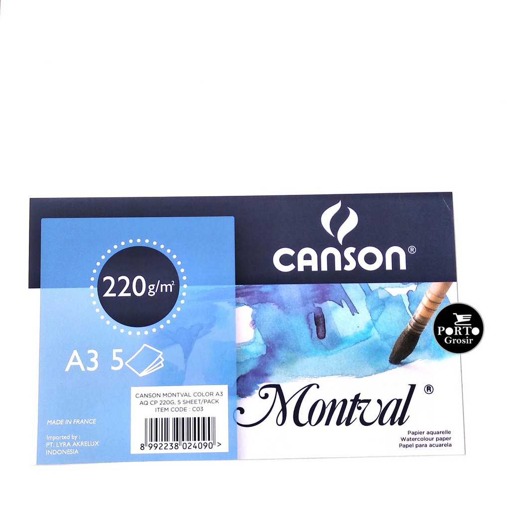 

Canson Montval 220 Gsm A3 Kertas Gambar Cat Air Watercolor Paperv220gsm