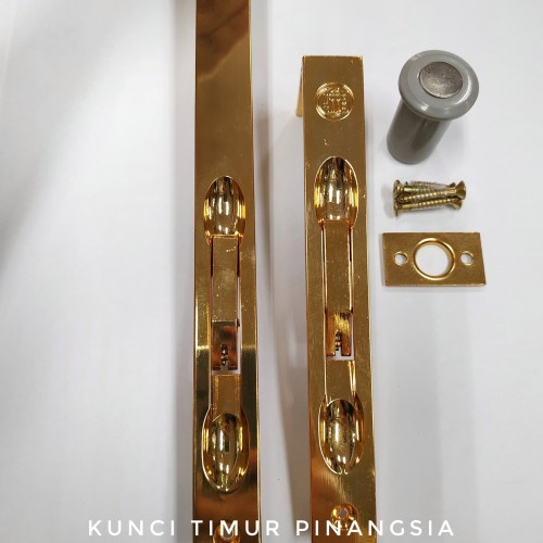 PERTUKANGAN MATERIAL BANGUNAN GRENDEL TANAM FLUSH BOLT 12 INCH ELT B33 GOLD