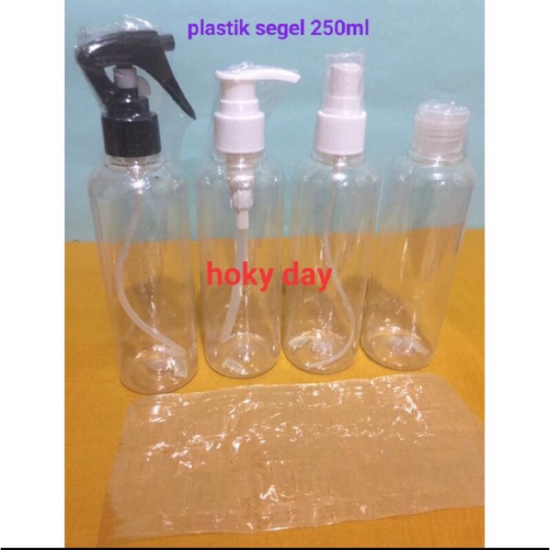 plastik segel botol 250ml/plastik shrink/segel plastik (isi 50)