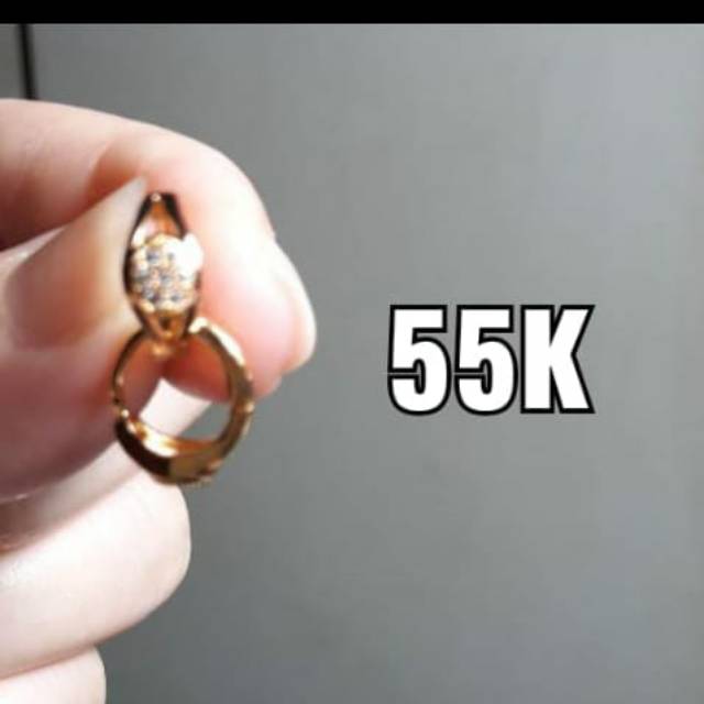 Anting Perak Lapis Emas 18karat