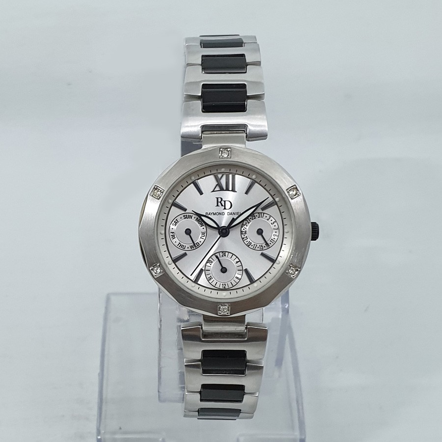 Raymond Daniel RD208 Silver Black, Jam Tangan Wanita, Original