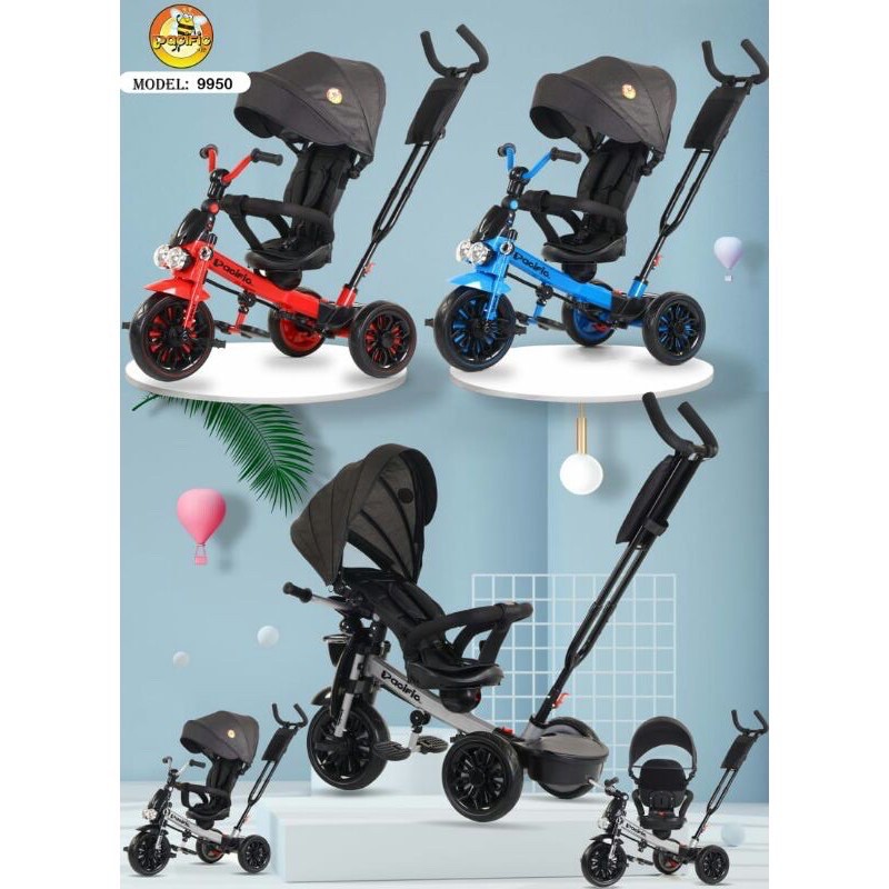 Sepeda Trike Stroller Sepeda Tiga Roda Pacific 9950 Tricycle Stroller Dorongan kurso Bisa putar