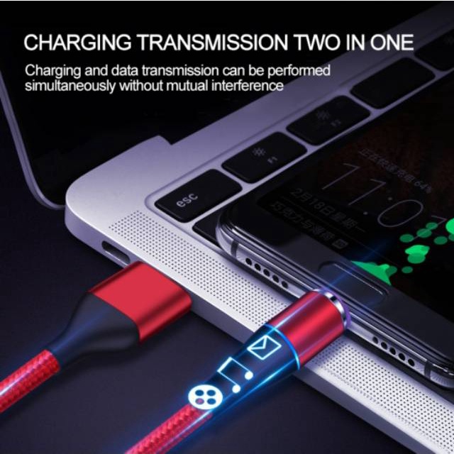 3A magnetic fast charging cable data transfer kabel casan magnet 3in1 micro usb type C iphone