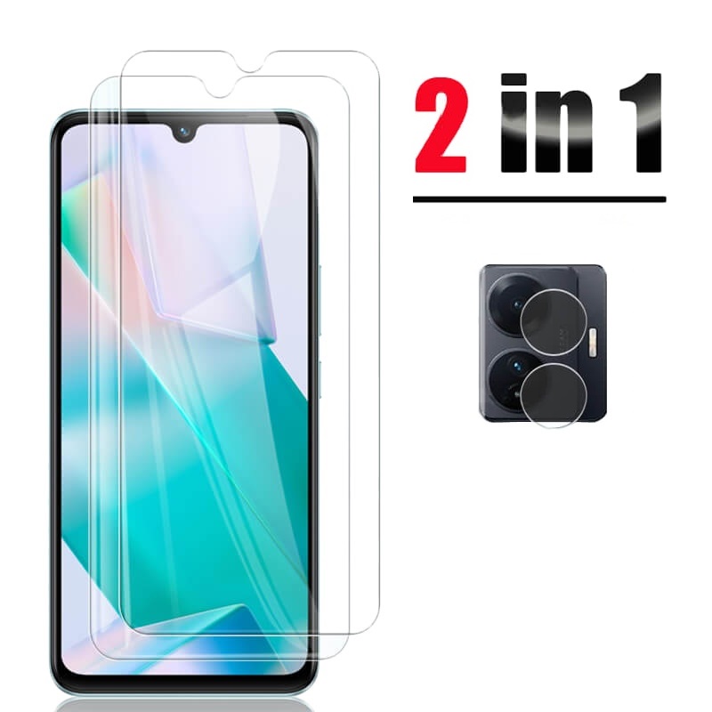 Pelindung Layar Tempered Glass Vivo T1 5G Vivo T1 Pro Paket 2 in 1 Bahan Kaca