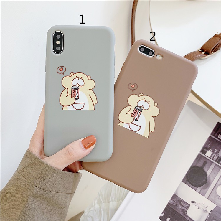 Bear Drink Softcase Printing oppo a71 f1s f1plus f9 a83 f11pro f7 f5 redmi 5a j6plus m20 y91 y71 y81