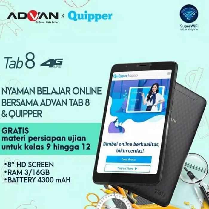 Advan Tab 8 Ram 3GB/16GB Garansi Resmi