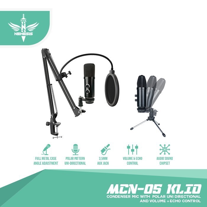 Condendser Microphone NYK KLIO MCN-05 Mic USB Streaming Full Set original