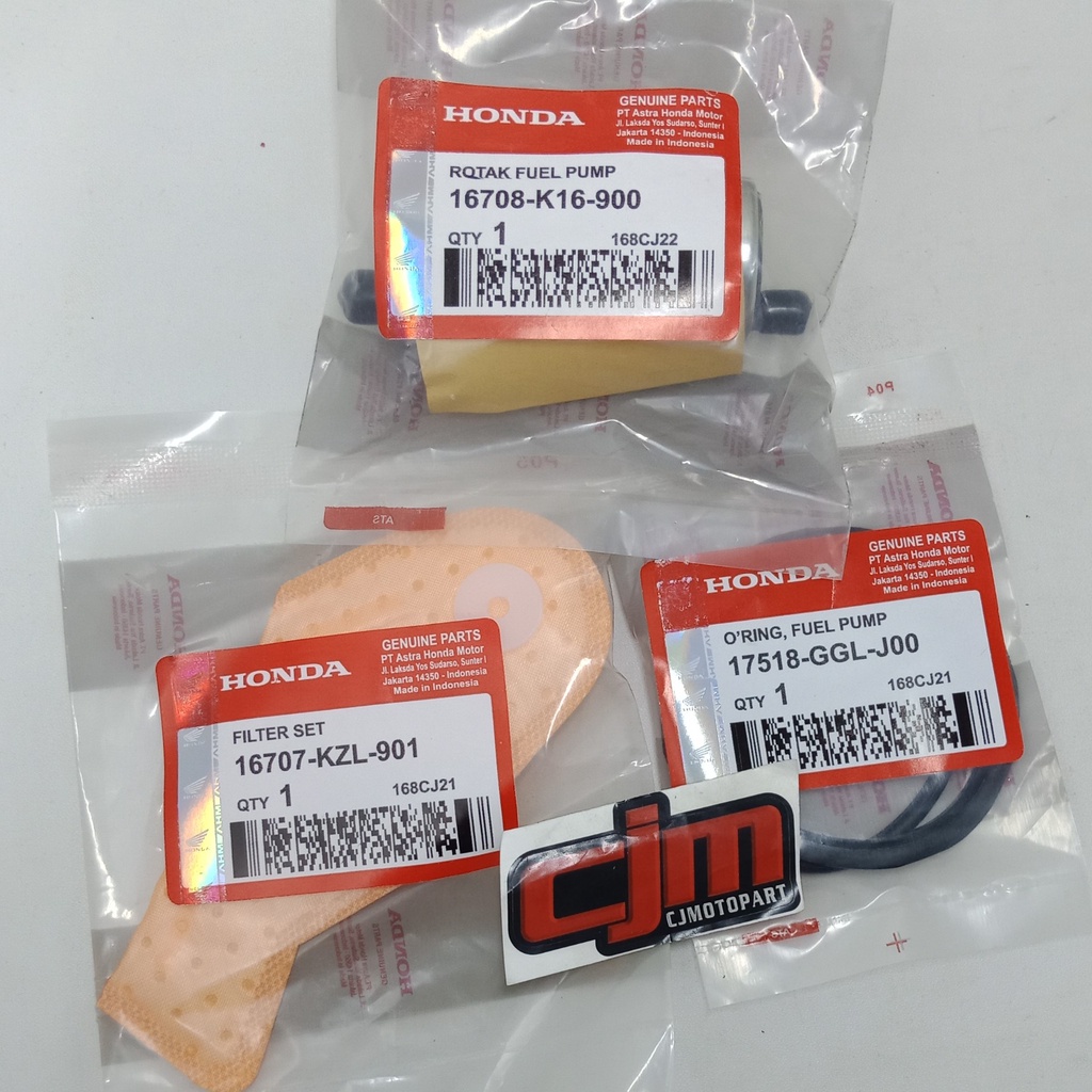 PAKET ROTAK PAMPERS FILTER BENSIN DAN ORING FUELPUMP BEAT FI ESP POP VARIO 110 LED SCOOPY FI ORIGINAL