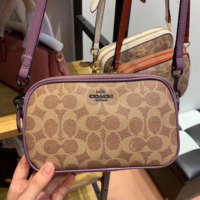 ELS099 Coach Ori Factory Sadie Crosbody Clutch In Colorblock Signature