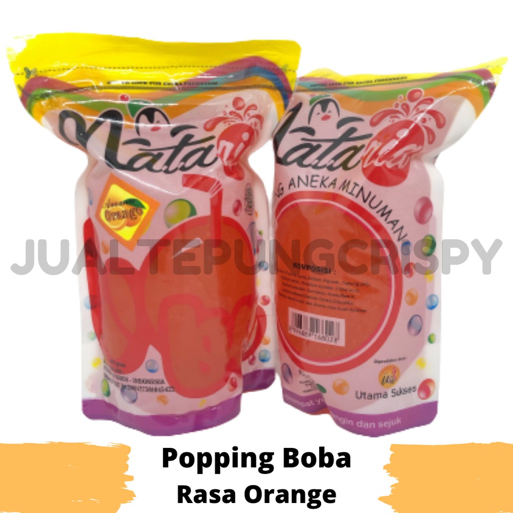 Popping Boba Orange 500g - Jelly Mutiara - Topping Minuman Kekinian