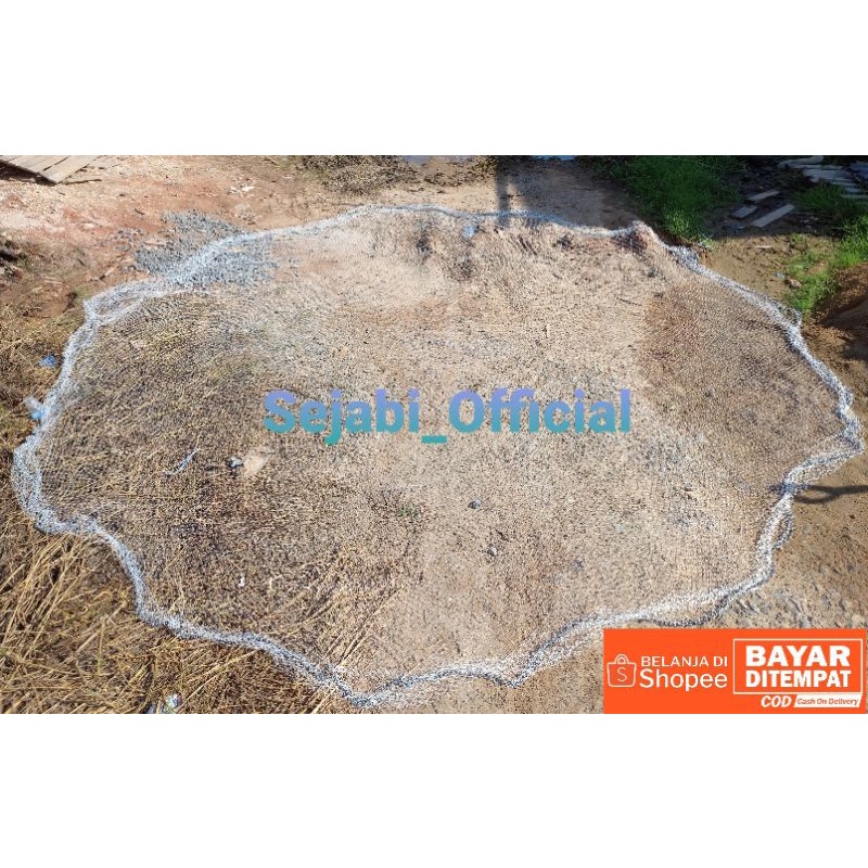 (Sejabi) Termurah Jala Lempar Ikan Ukuran 1½ & 1¾ Inch Bahan BenangPE/Nilon D6 Handmade