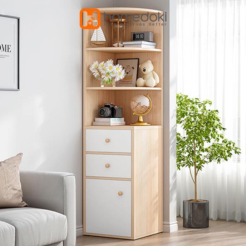 HOMEDOKI RAK SUDUT KAYU SERBAGUNA RAK BUKU  MULTIFUNGSI MINIMALIS TERLARISS...,,,,,