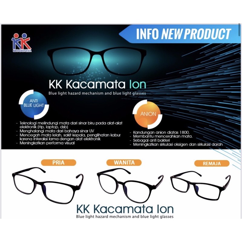 KK Kacamata ION / kacamata antiradiasi / anti radiasi