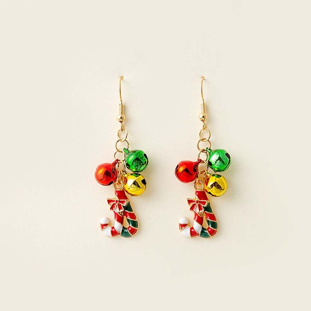 NEEDWAY Needway Anting Natal Hadiah Natal Elk Santa Claus Pohon Natal Snowman Drop Earrings Christmas Ear Studs