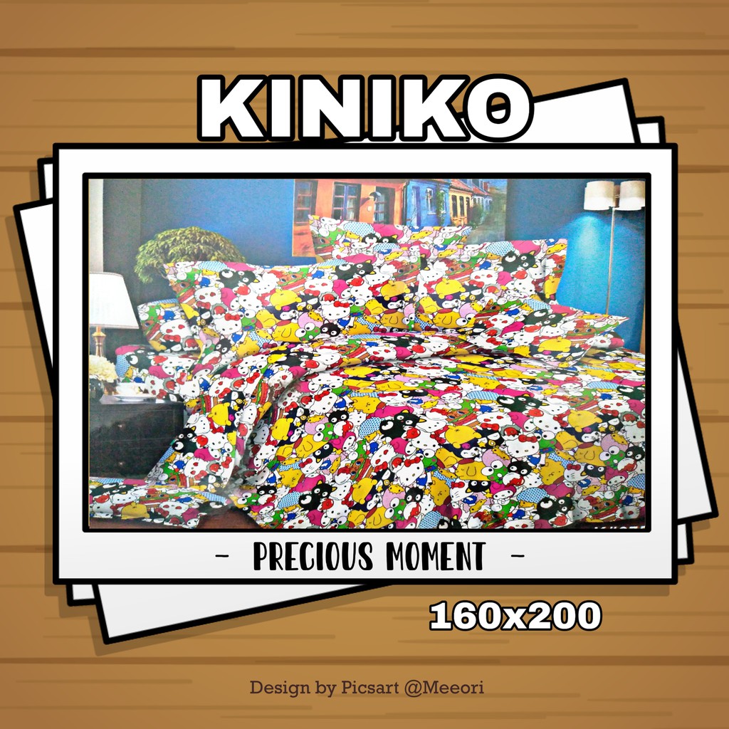 Sprei murah anak KINIKO 160x200  rainbow hellokitty