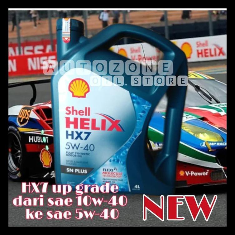 NEW SHELL HELIX HX7 10W-40 GALON 4 LITER TEMBUS / VERIFIED QR BARCODE TERBAIK