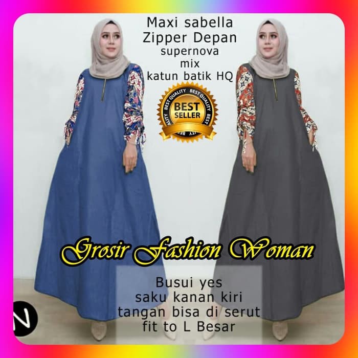 Gamis Muslim ISABELLA Maxi (Ecer/Termurah) 81112 Dress Muslim /Promo