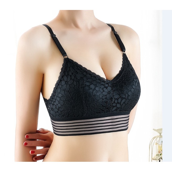 Bra Backless Sexy lace V bra Wireless foam BH lace sports bra B058