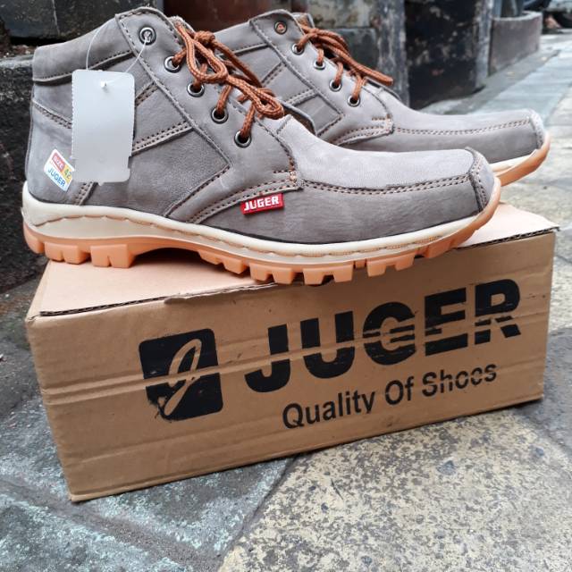 Sepatu boot pria juger kulit asli