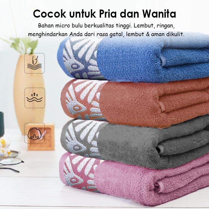 [COD] Handuk Mandi Tebal Motif Pria Wanita 70x140cm Serbaguna Lembut Halus Handuk Olahrga Import Terbaru - H101G