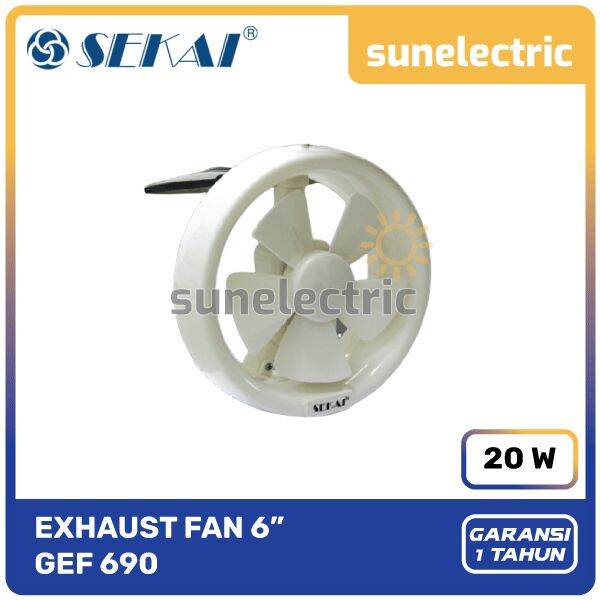 Jual Sekai GEF690 Exhaust Fan Glass Mount / Kipas Angin Exhaust Untuk Dinding Kaca 6 inch / 6