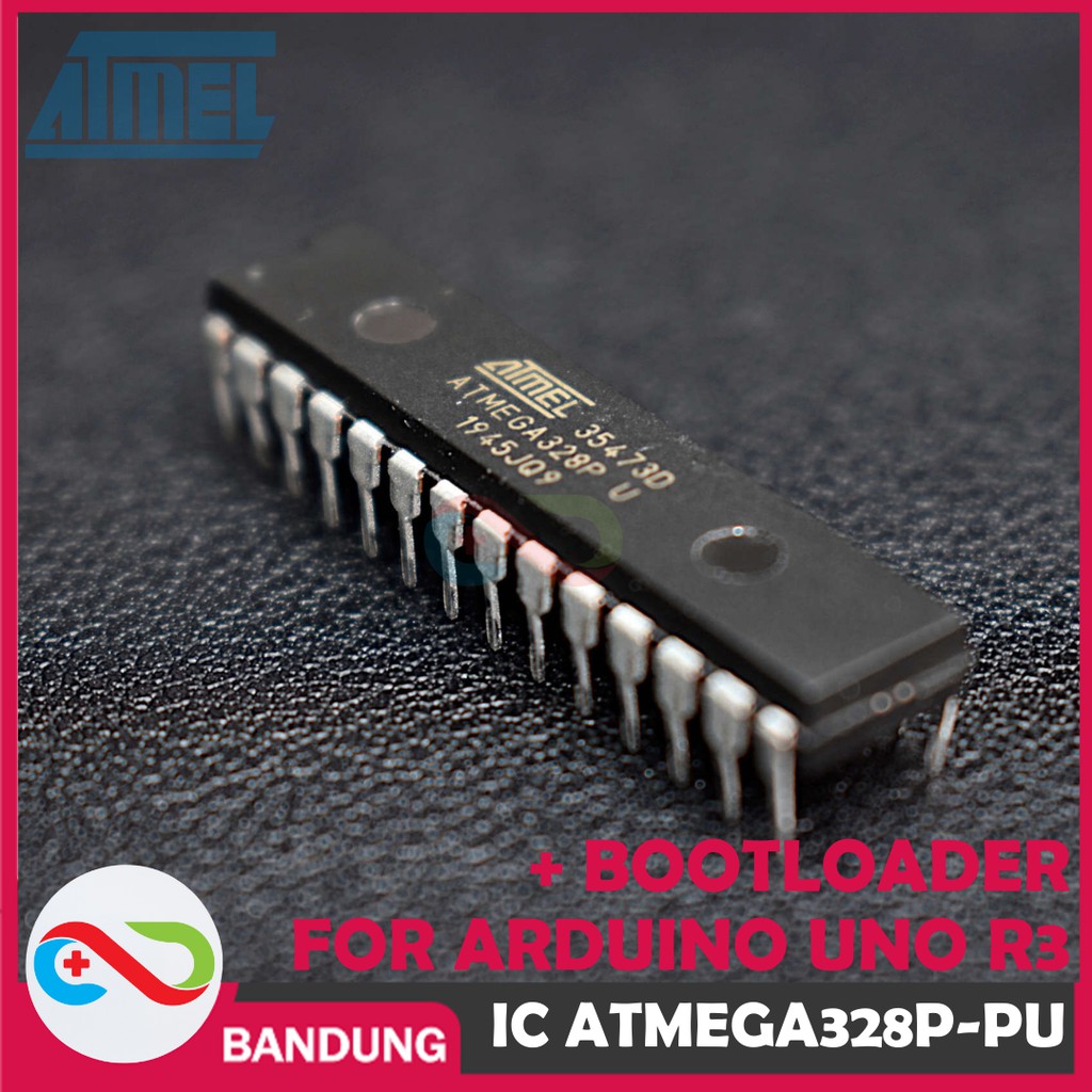 ATMEGA328P-PU MCU AVR DIP-28 + BOOTLOADER ARDUINO UNO + STIKER