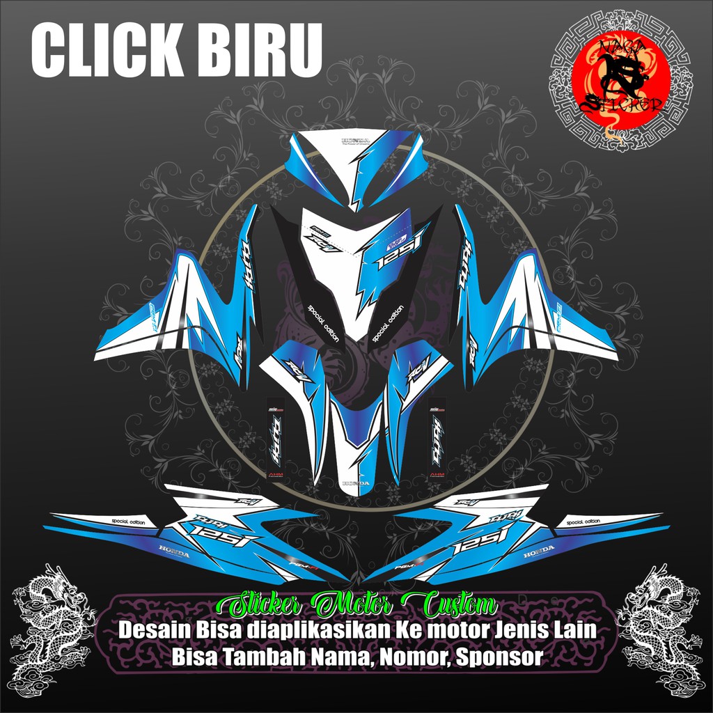 DECAL STICKER FULL BODY HONDA VARIO 125 OLD CLICK BIRU