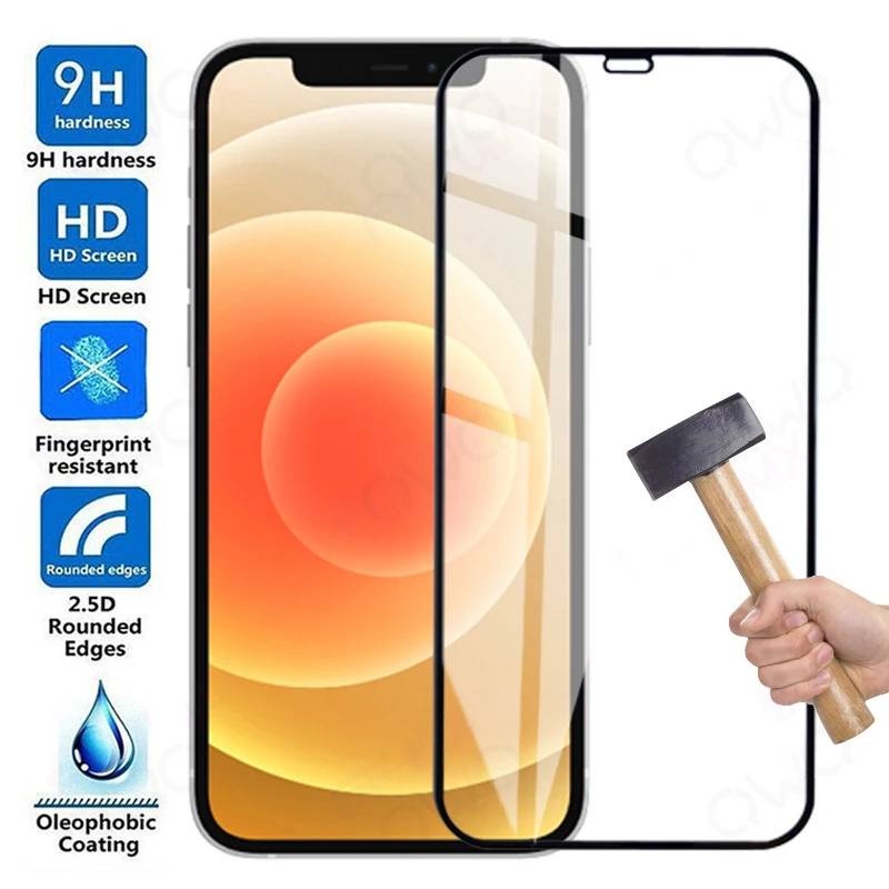 1pc Pelindung Layar Tempered Glass Untuk iPhone 11 / 12 Pro Max / 6 / 6s / 7 / 8 Plus / X / XS Max / XR / SE 2020