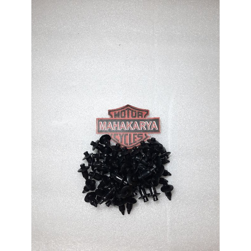 BAUT KANCING KLIP BODY NMAX PLASTIK HITAM BESAR 5PCS