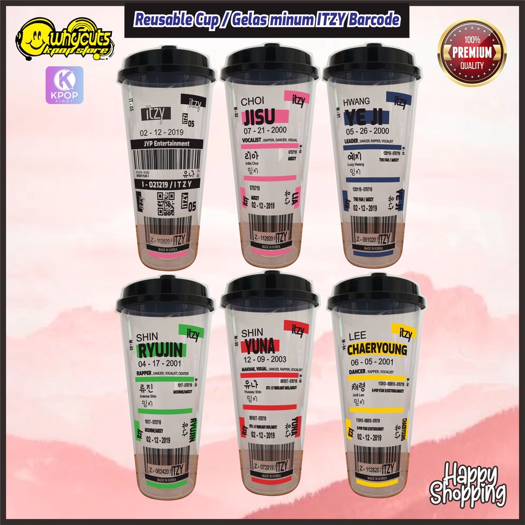 Reusable Cup Itzy edisi Barcode  / bisa panas dan dingin 700ml