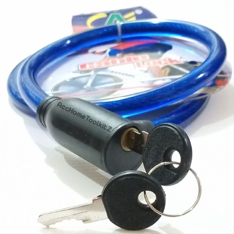 Gembok Kunci Sepeda dan Motor Gembok Kawat besi Tebal Panjang / Cable Lock /Pengaman Helm Pagar Pager Ban Cadangan Mobil