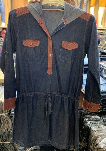 kemeja hoodie jeans wanita