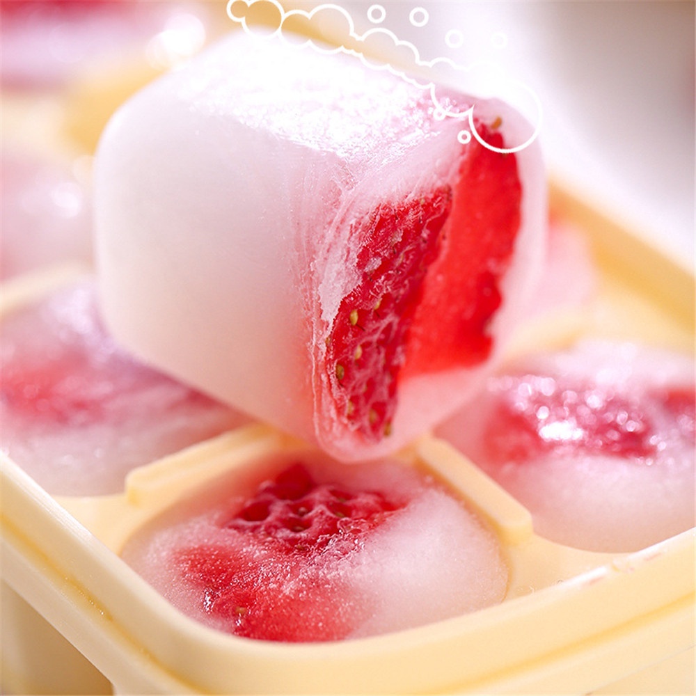 【COD Tangding】Ice Freezer Block Mold Ice Box Silica Gel Net Red Frozen Ice with Cover Home Refrigerator Homemade