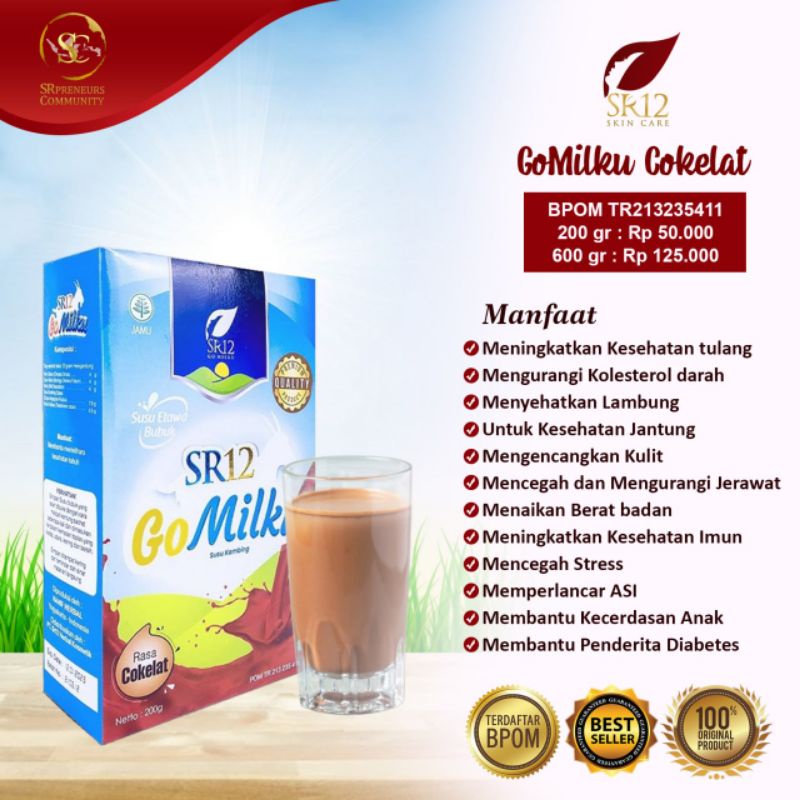 

GOMILKU SR12 / SUSU KAMBING ETAWA PREMIUM / 200 Gram / COKLAT