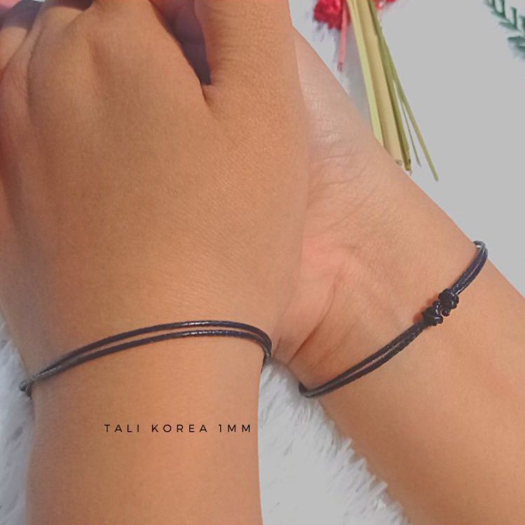 cod GELANG POLOS COUPLE (tali korea anti air) GELANG POLOS HITAM TALI KOREA